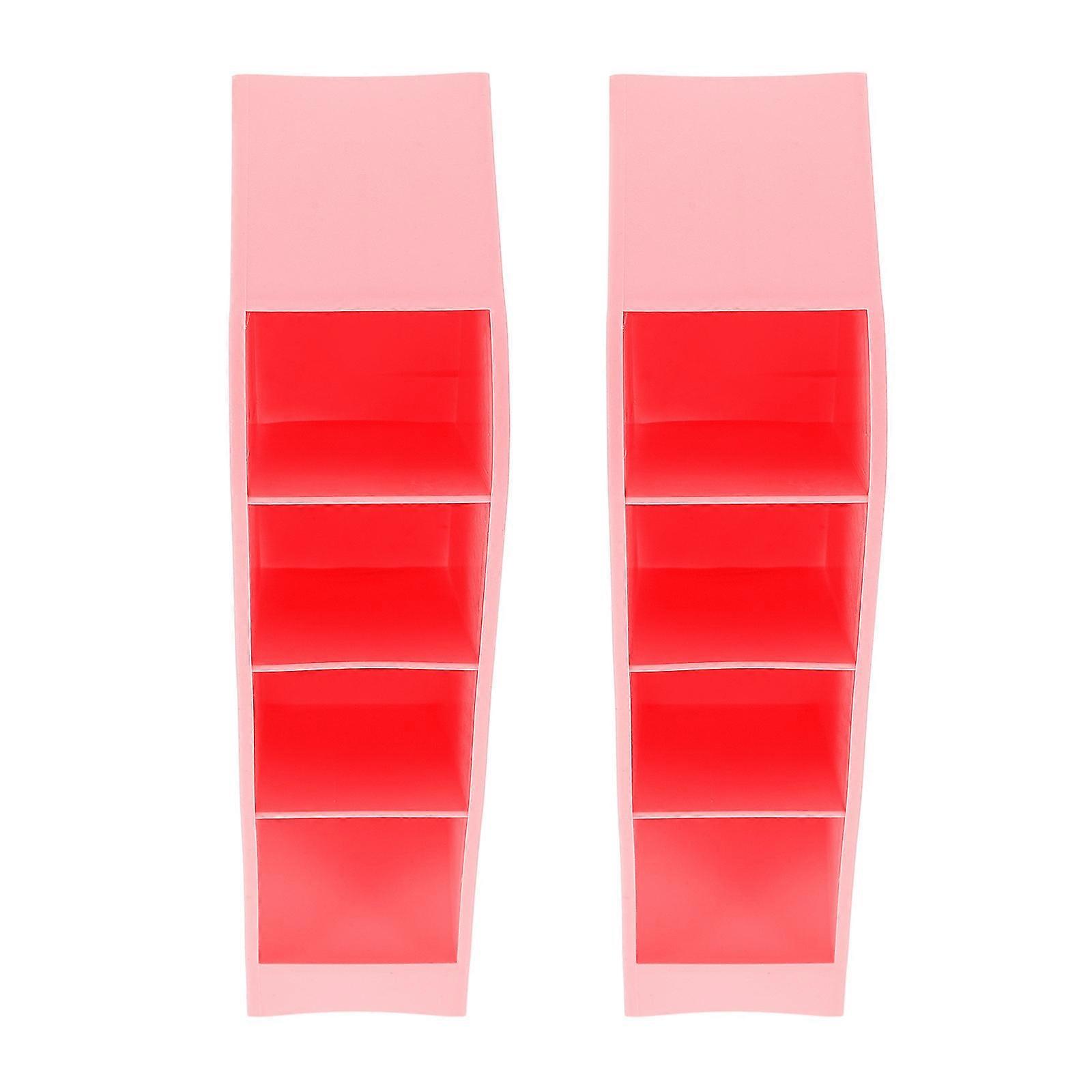 4Pcs Inclined Pen Holders Pink Desktop Organization Tools Ideal For Study And Work Use