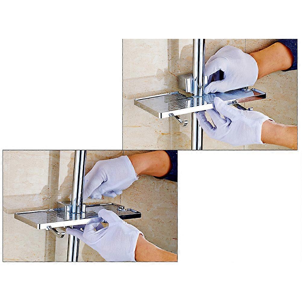 Bathroom Shelf Shower Bar Storage Combo for Storing Adjustable Shelf