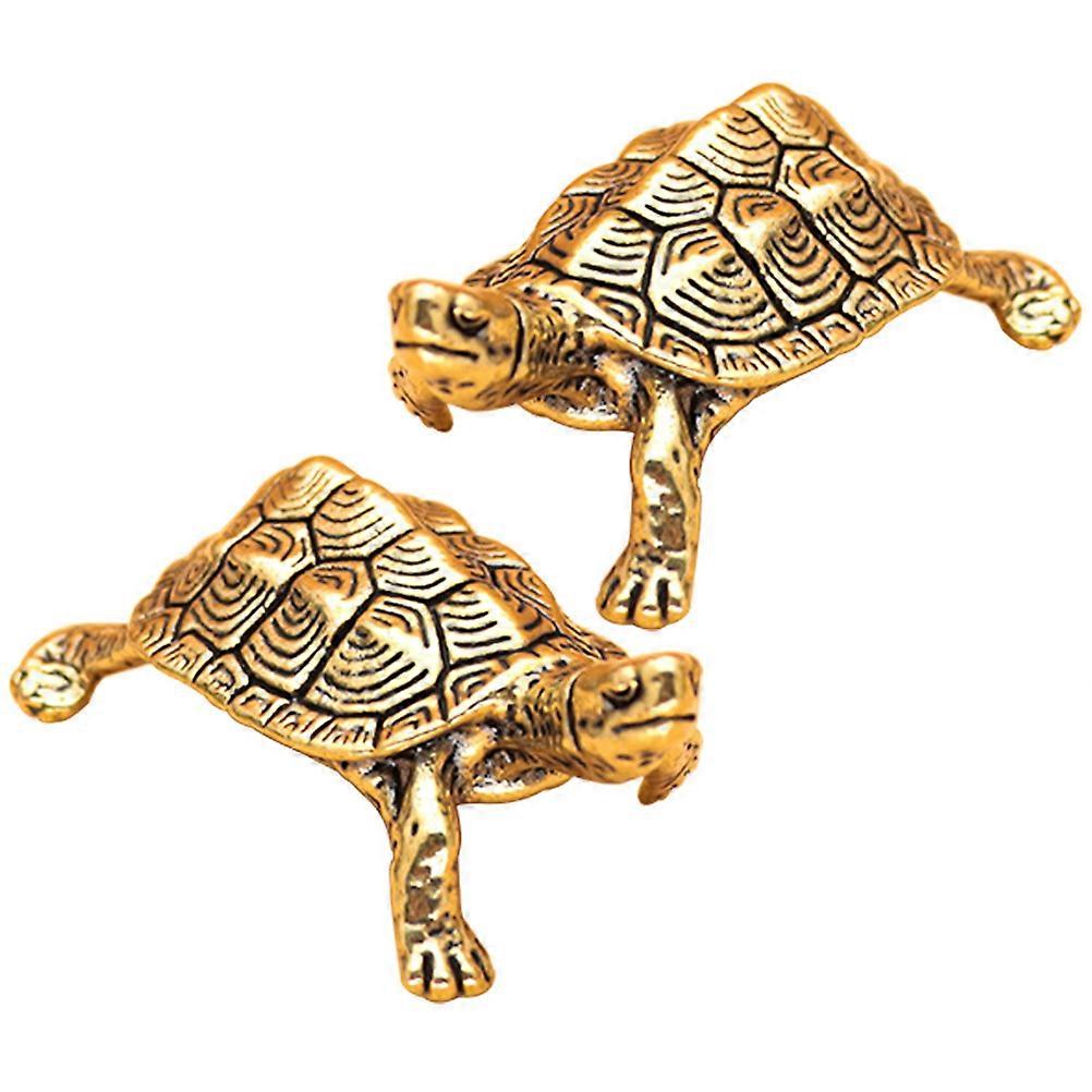 Brass Turtle Adornment Retro Style for Desktop Use 6Pcs Set