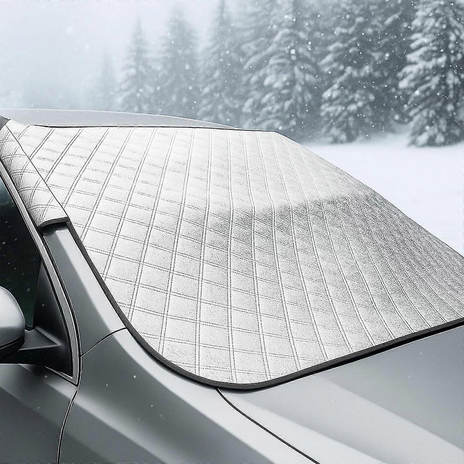 Car Windscreen Cover Fits Most Windshields, Thick Winter Snow Shield, Summer UV Protector, MultiPurpose Mat