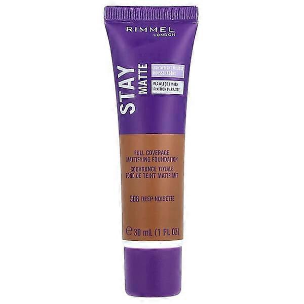 Rimmel London, Stay Matte, Full Coverage Mattifying Foundation, 506 Deep Noisette, 1 fl oz (30 ml)