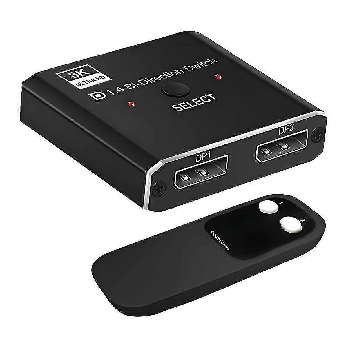 8K DisplayPort Switch 2 in 1 Out/ 1 in 2 Out Display Port DP Switch Supports 8K30Hz 4K120Hz suitable for PC M