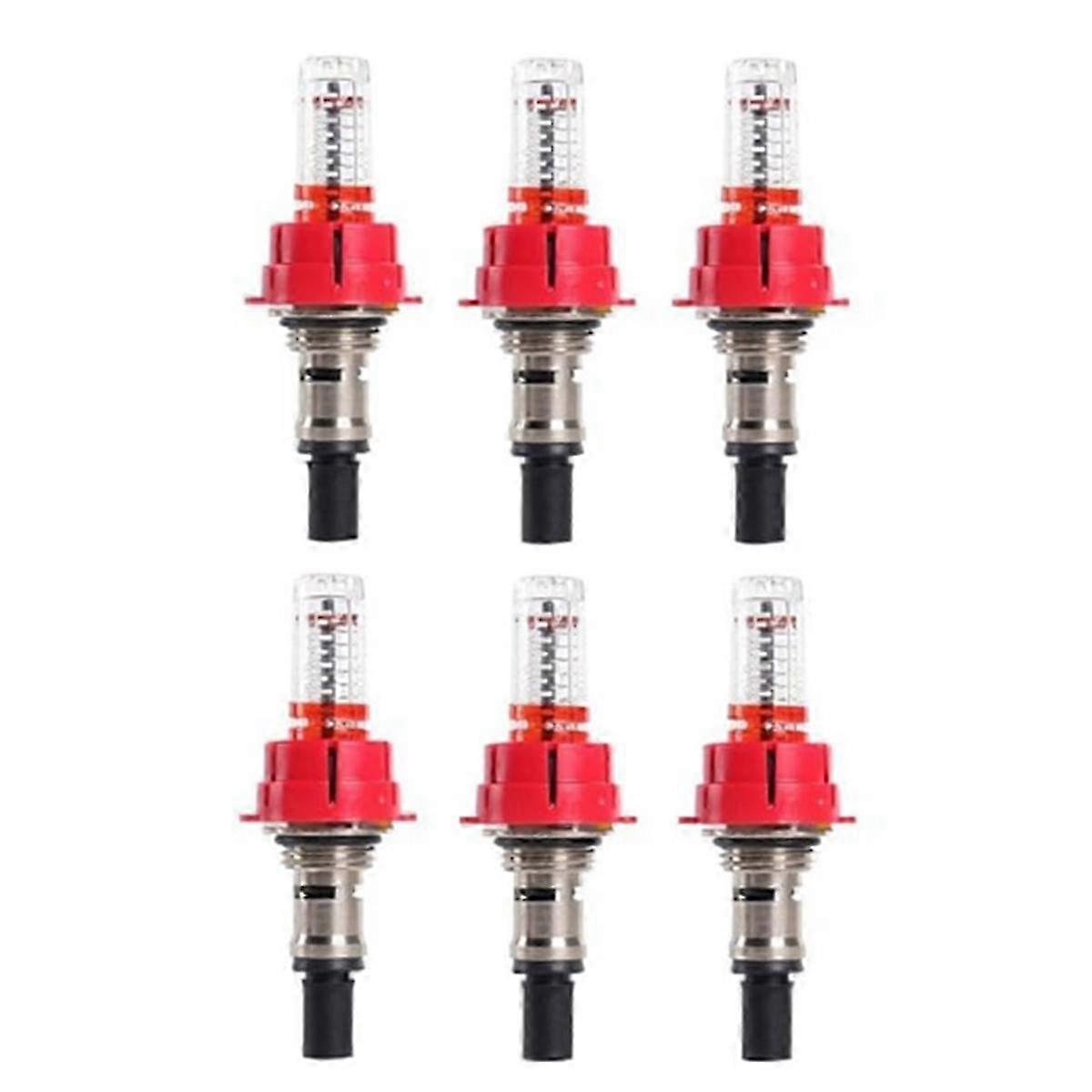 6 Pcs Underfloor Heating Manifold Flow Meter, Visual Flow Monitoring Regulator for Underfloor Heating Systems(1/2) 25-26