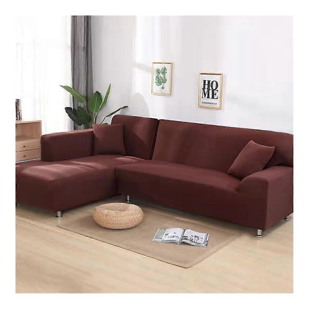 Elastic Plain Solid Sofa Cover Stretch Tight Fit All Inclusive Funda Sofa Couch Cover Coffee 1Seat 90140cm