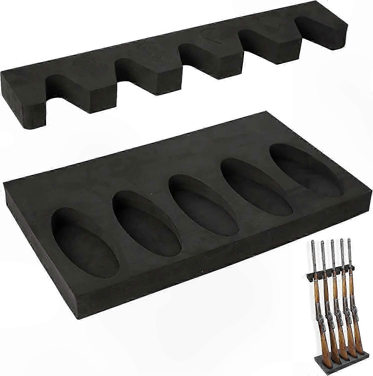 Wall Mount Foam Rack for Rifle and Shotgun Storage with Magnetic Strip and Hook
