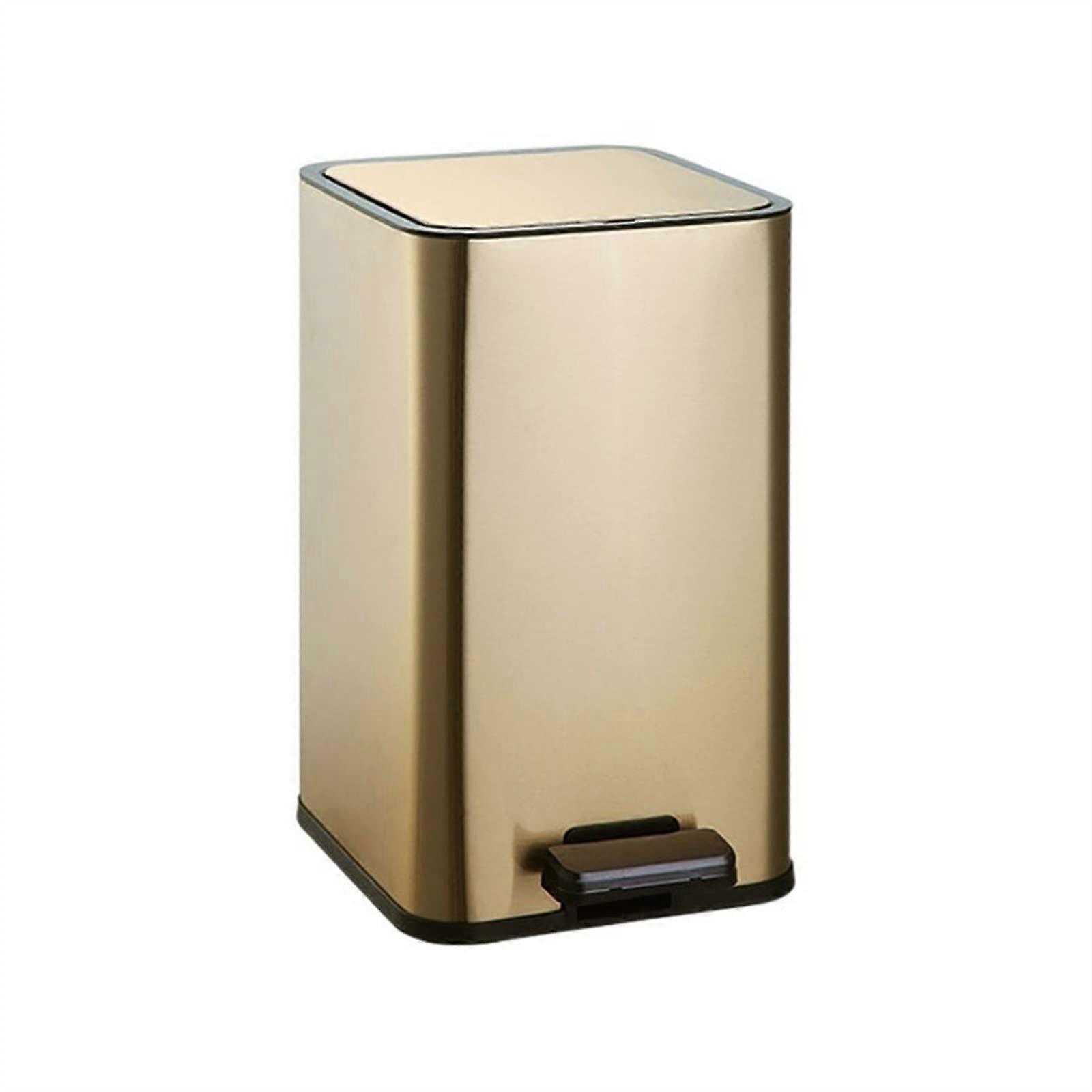 Trash Bin 10L FootOperated Stainless Steel Trash Can With Lid  Modern Kitchen Garbage Can, Large Capacity