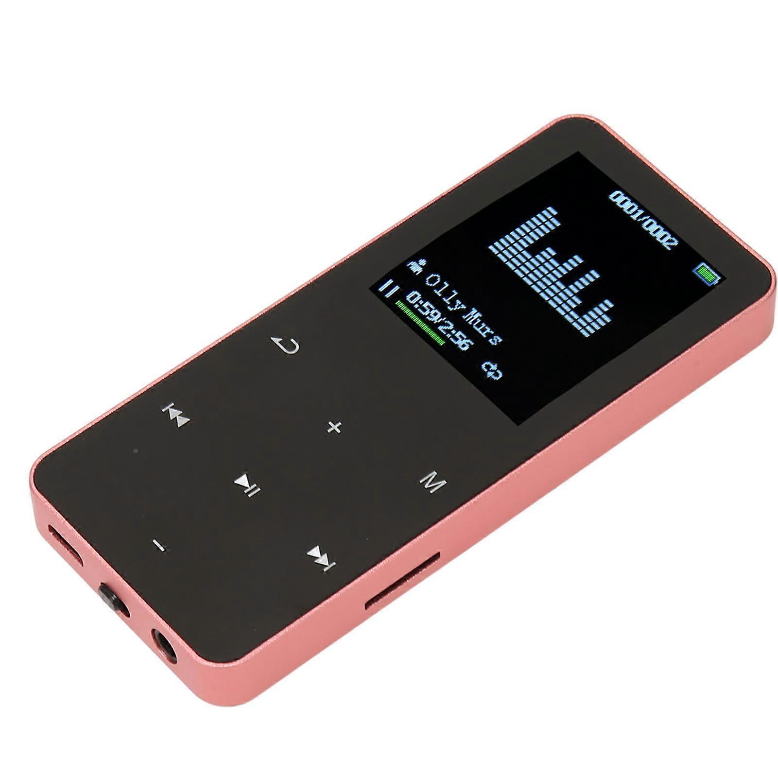 MP3 Player 8G Bluetooth 4.2 1.8 Inch Screen Noise Reduction Lossless Portable MP4 Player with Translation Dictionary Pink 