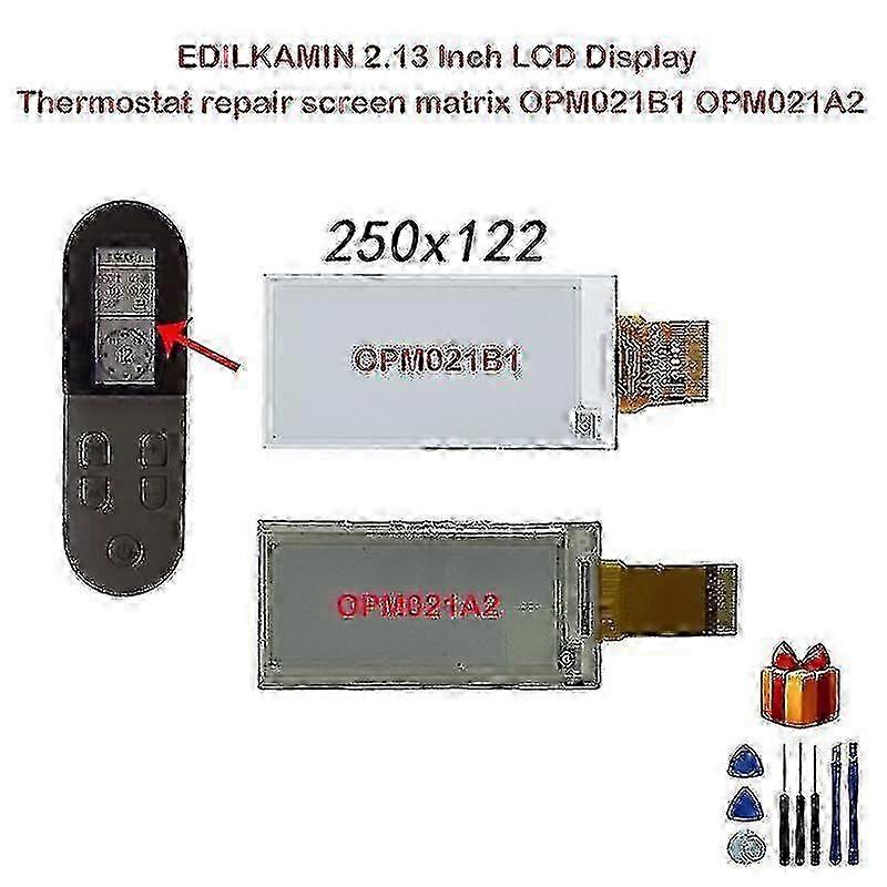 Edilkamin 2.13 pouces Lcd Affichage Thermostat Réparation Écran Matrice Opm021b1 Opm021a2 Hink-e0213a22 Très bon