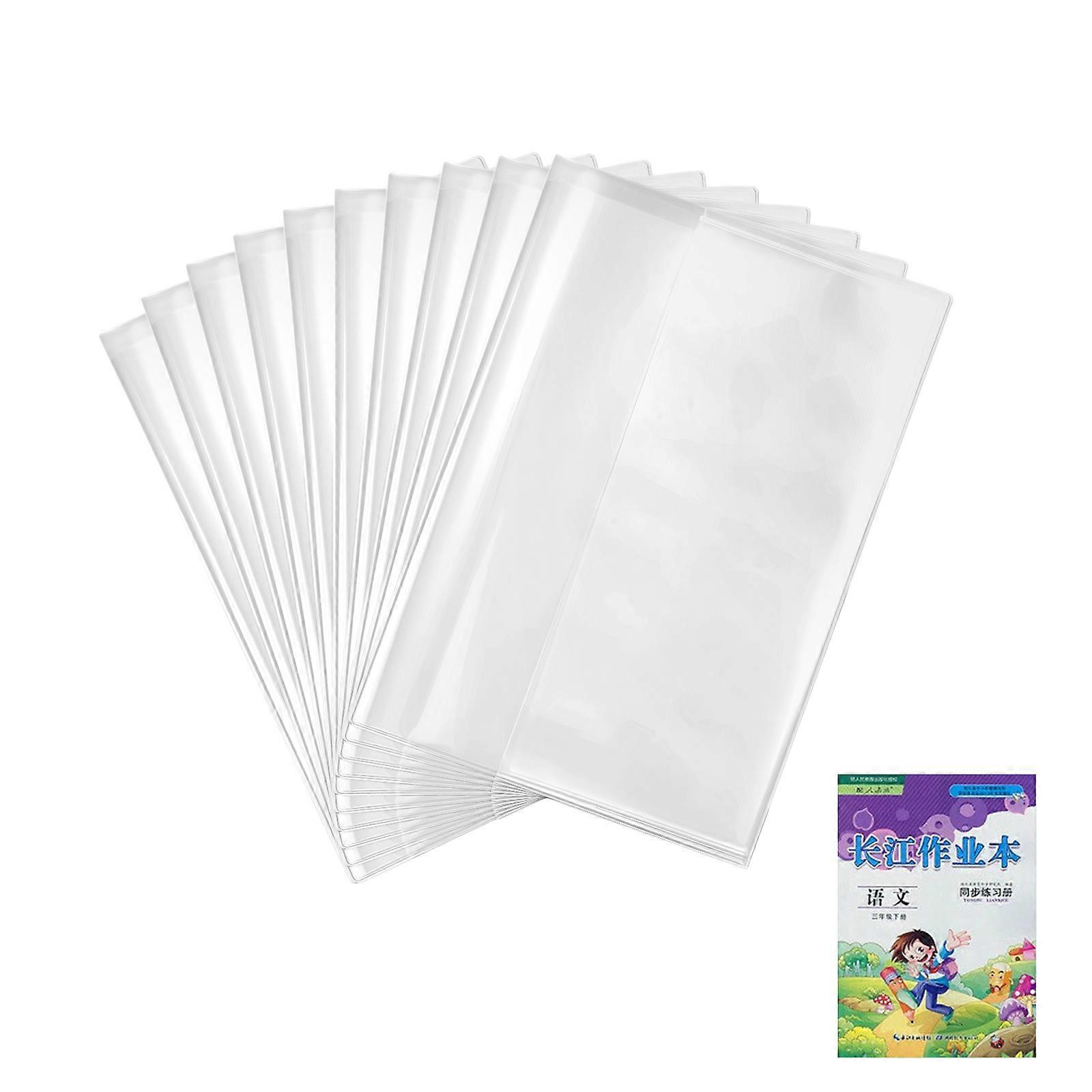 10Pcs Clear Book Jackets for Kids Study Materials Flexible Size PP Protective Sheets Tear Resistant Multicolor