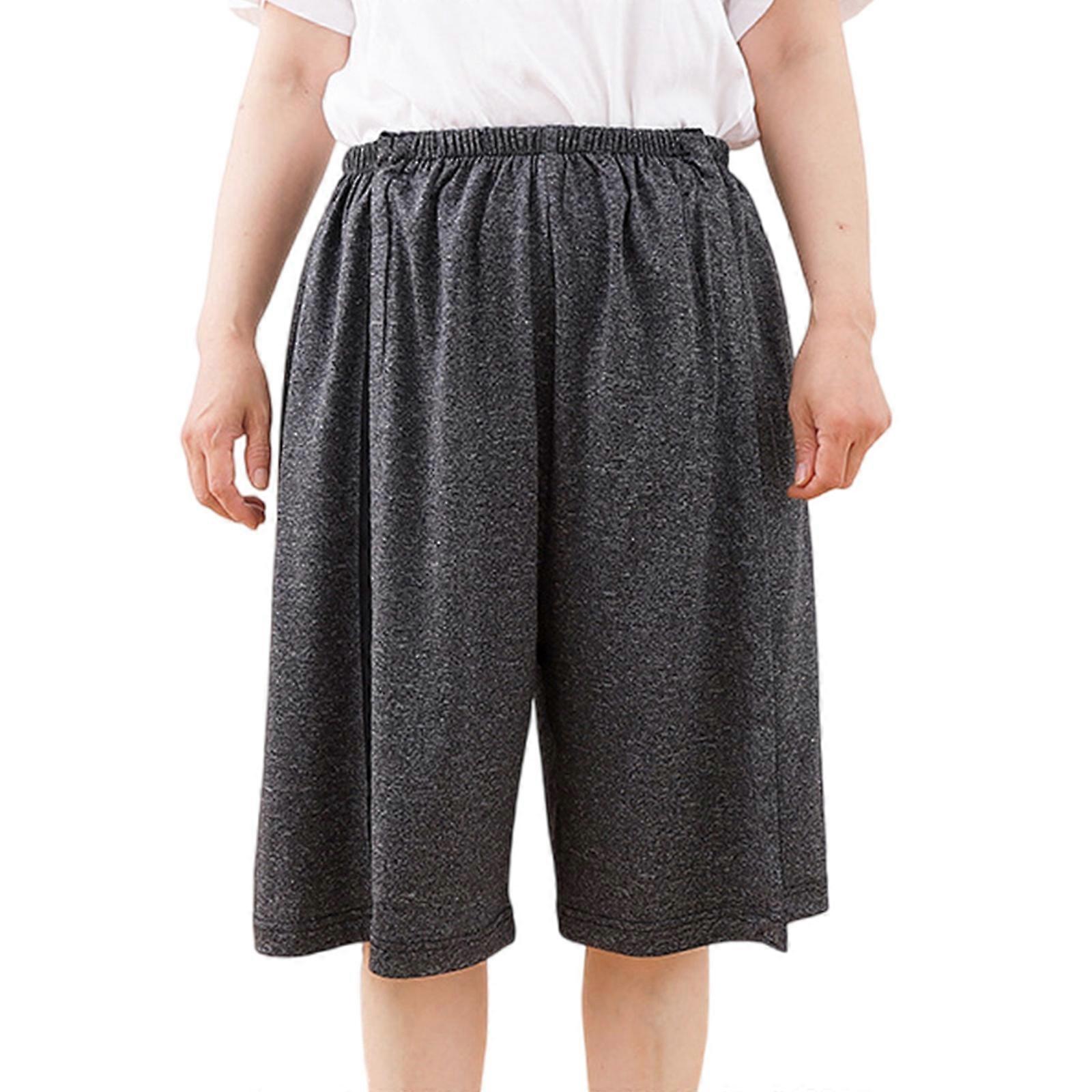 Post Surgical Recovery Shorts Pants For Elderly Patients Soft Polyester Fabric Convenient Pull On Design Mobilities Aid  Deep hemp ash M