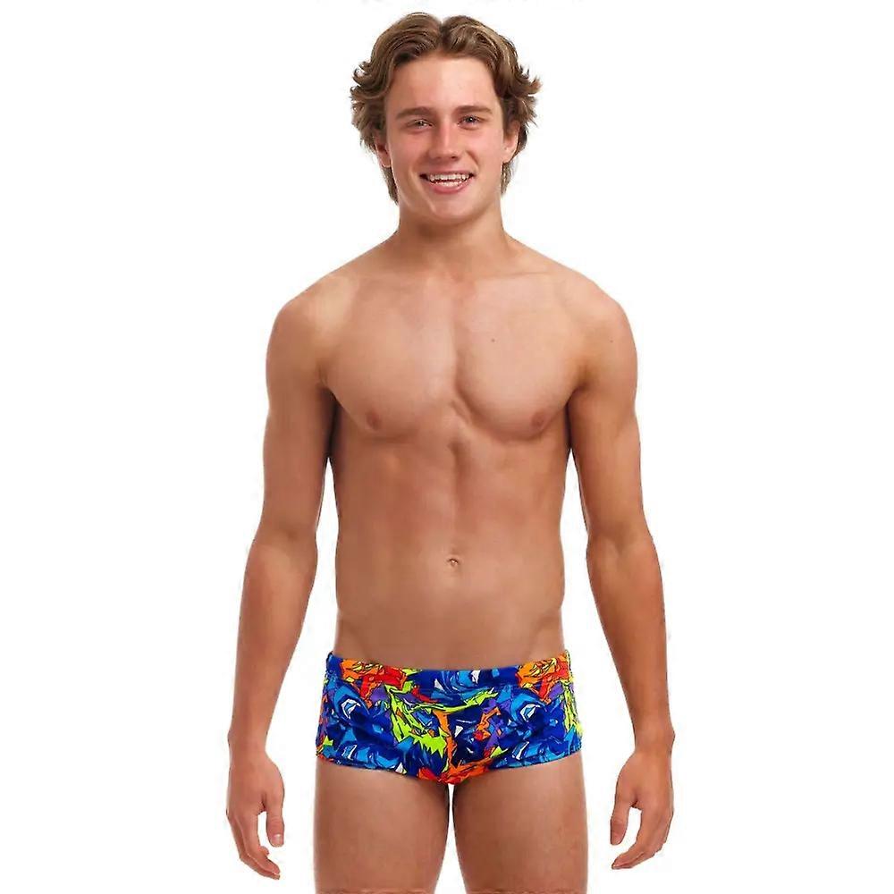 Funky Trunks Garçons Mixed Mess Sidewinder Maillot De Bain - Bleu/Multi