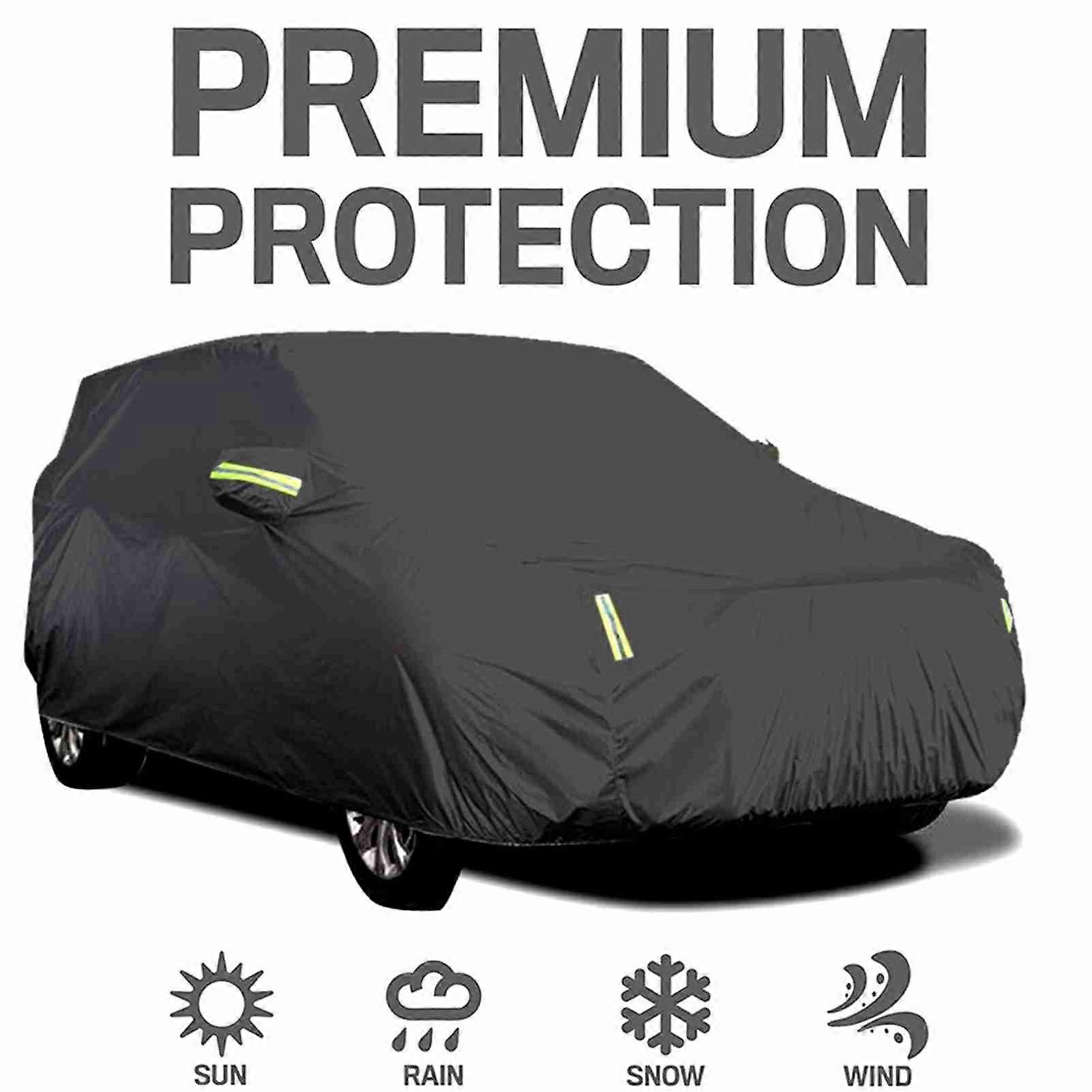 Scratch-resistant car cover for sedan with reflective strip