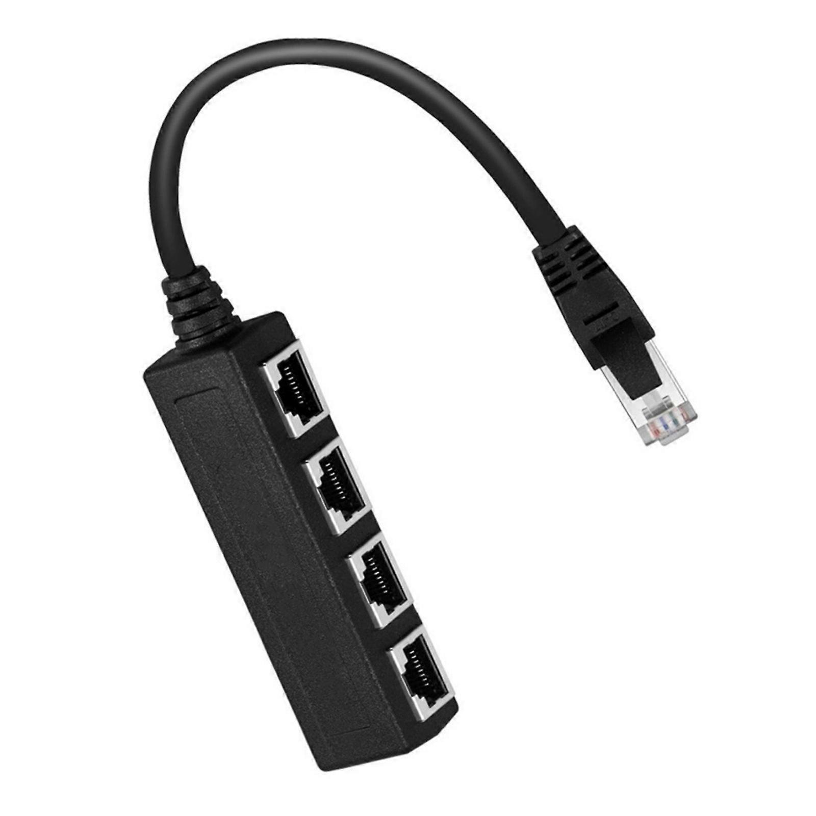 RJ45 Splitter Ethernet Networking RJ45 Connector Extender Adapter Cable for Networking Extension 1 Male To 4 Female Multicolor