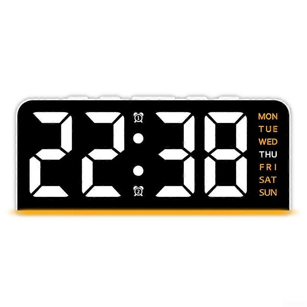Digital Alarm Clock With MultiFunction LED Ambient Light, 4Level Brightness Dimmer, Bedside, Bedroom, Office (Orange)