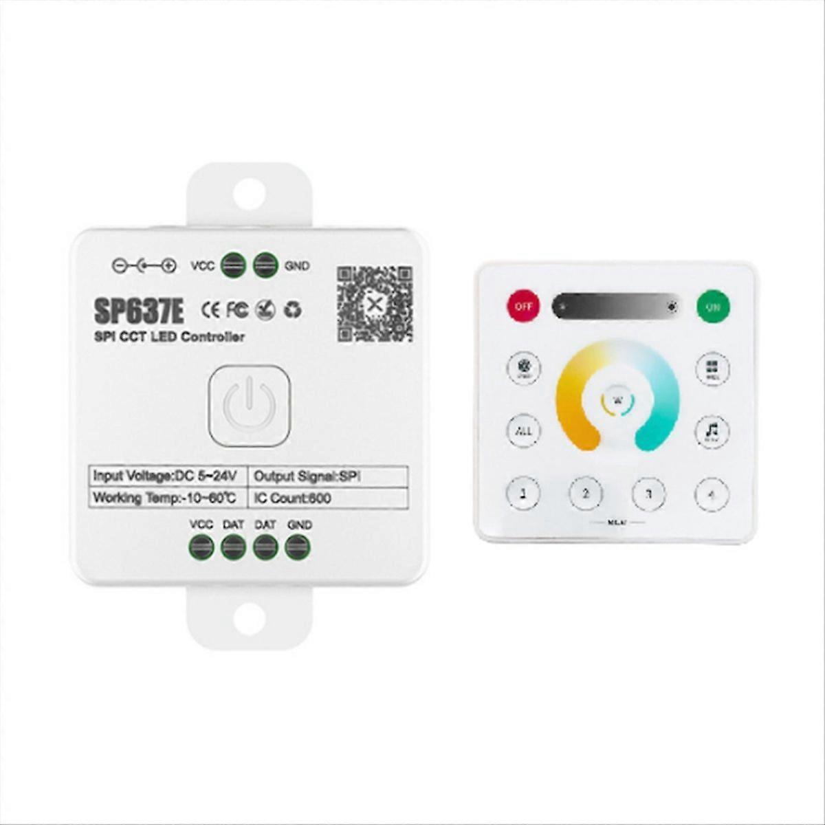 And-SP637E SPI DC5-24v Dual Controller with and- Remote Control Support 2.4G Touch Remote Control
