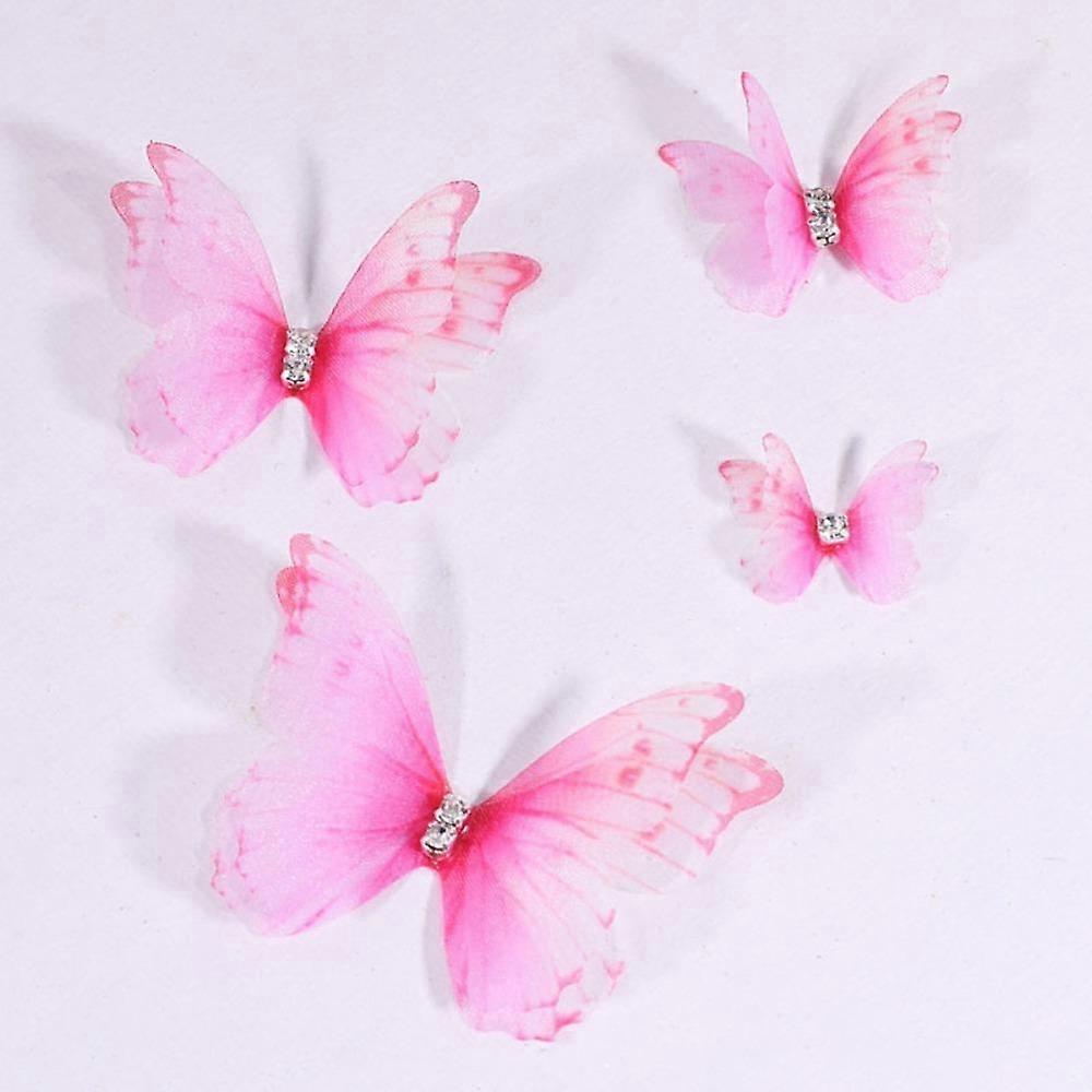 50Pcs Double Layer Butterfly Appliques Translucent Clothes Sewing Patch  Garment Design Materials