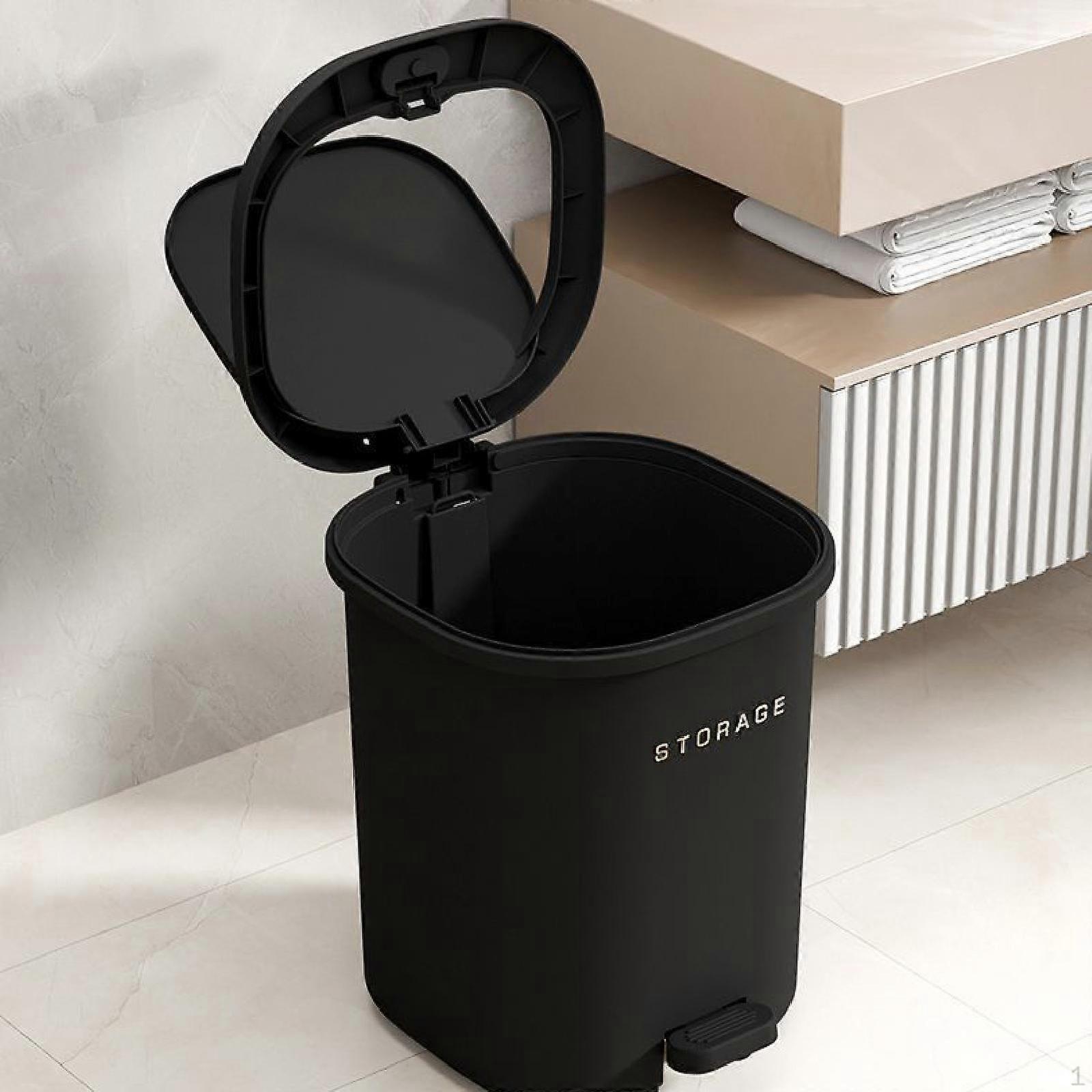 Press Type Trash Can with Step Pedal Garbage Bin Versatile Trashcan Wastebasket Lid for Home