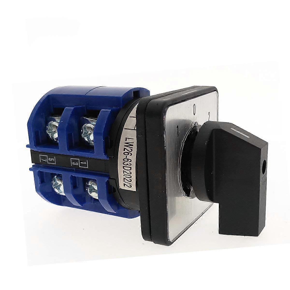 Cam Changeover Switch 660V 63A 3 Position Rotary Latching 8 Terminal for Industrial Control