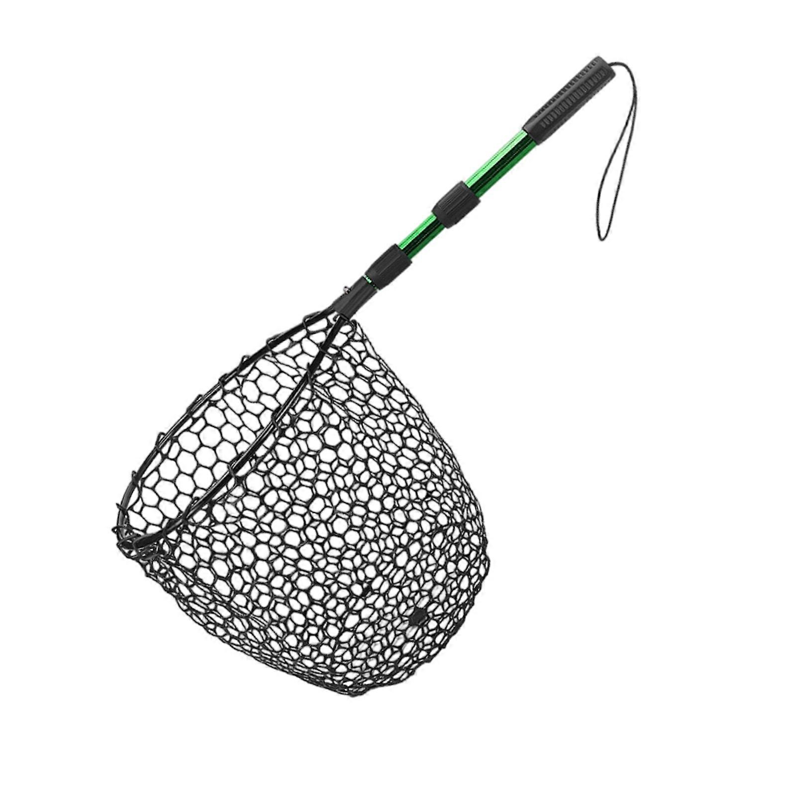 Durability Telescopic Fishing Landing Net With Soft Silicones Meshes Bag And Light weight Aluminum Frame Multicolor