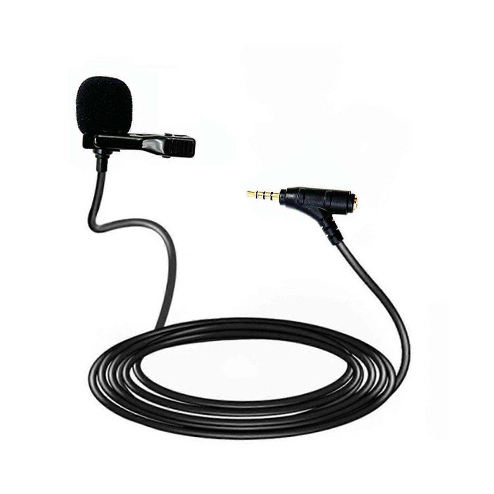 3.5mm Corded Clip On Lavalier Microphone Collar Clip Mic for Auditory Recording Needs Multicolor