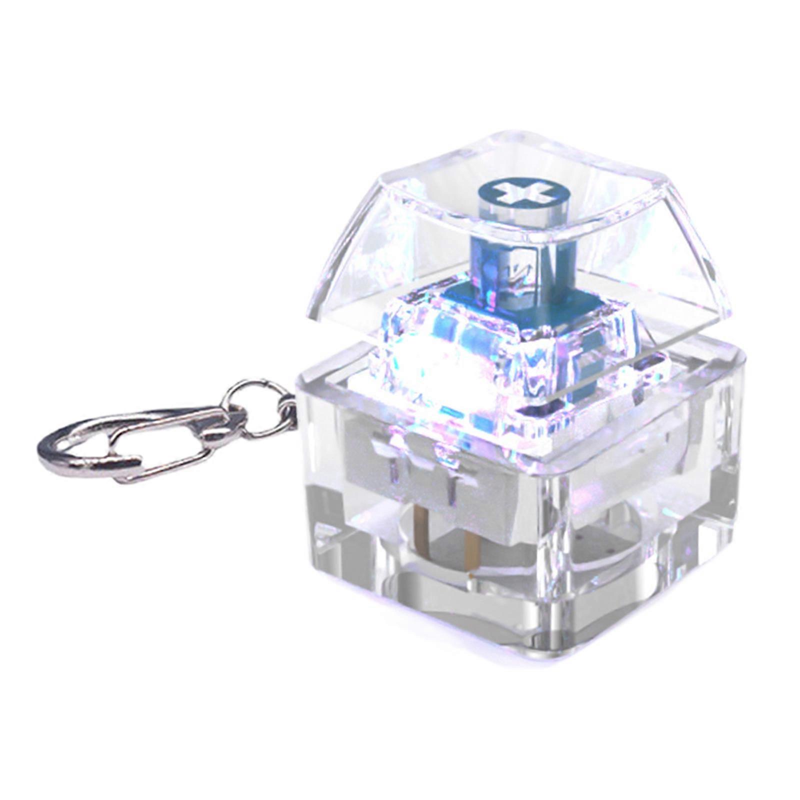 1PC 1-Key LED Light Keyboard Clicks Toy Keycap Tester For Stress Relief And Sensory Play Transparent ABS Multicolor