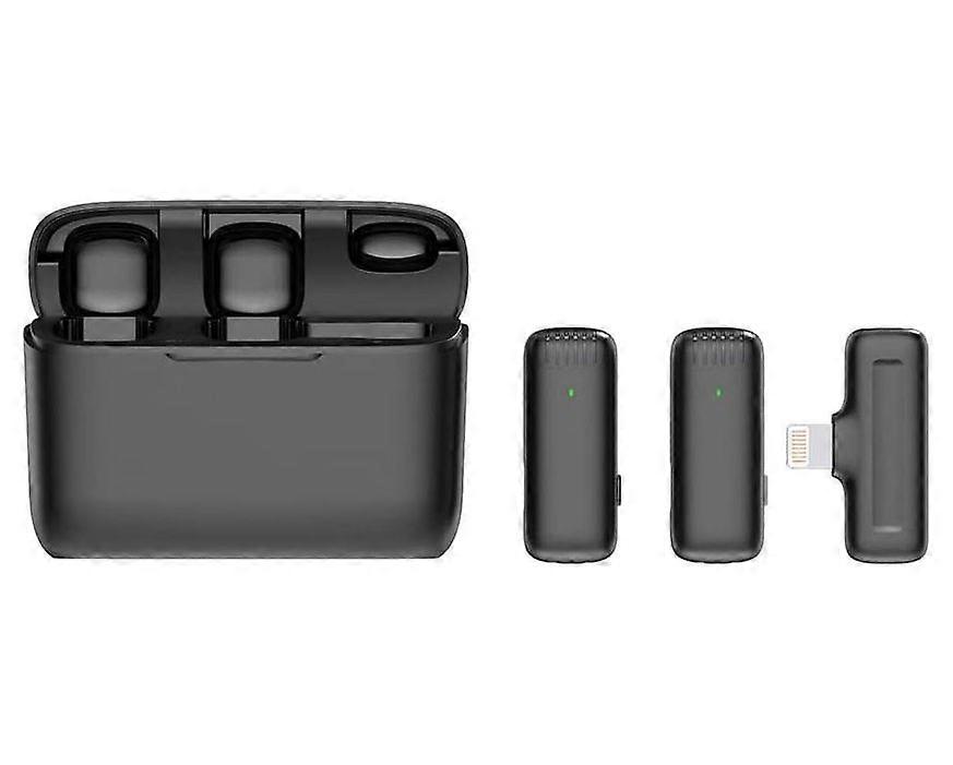 Dual Mic Wireless Lavalier Microphone - 3-Level Noise Reduction Mini Microphone for Interview Video