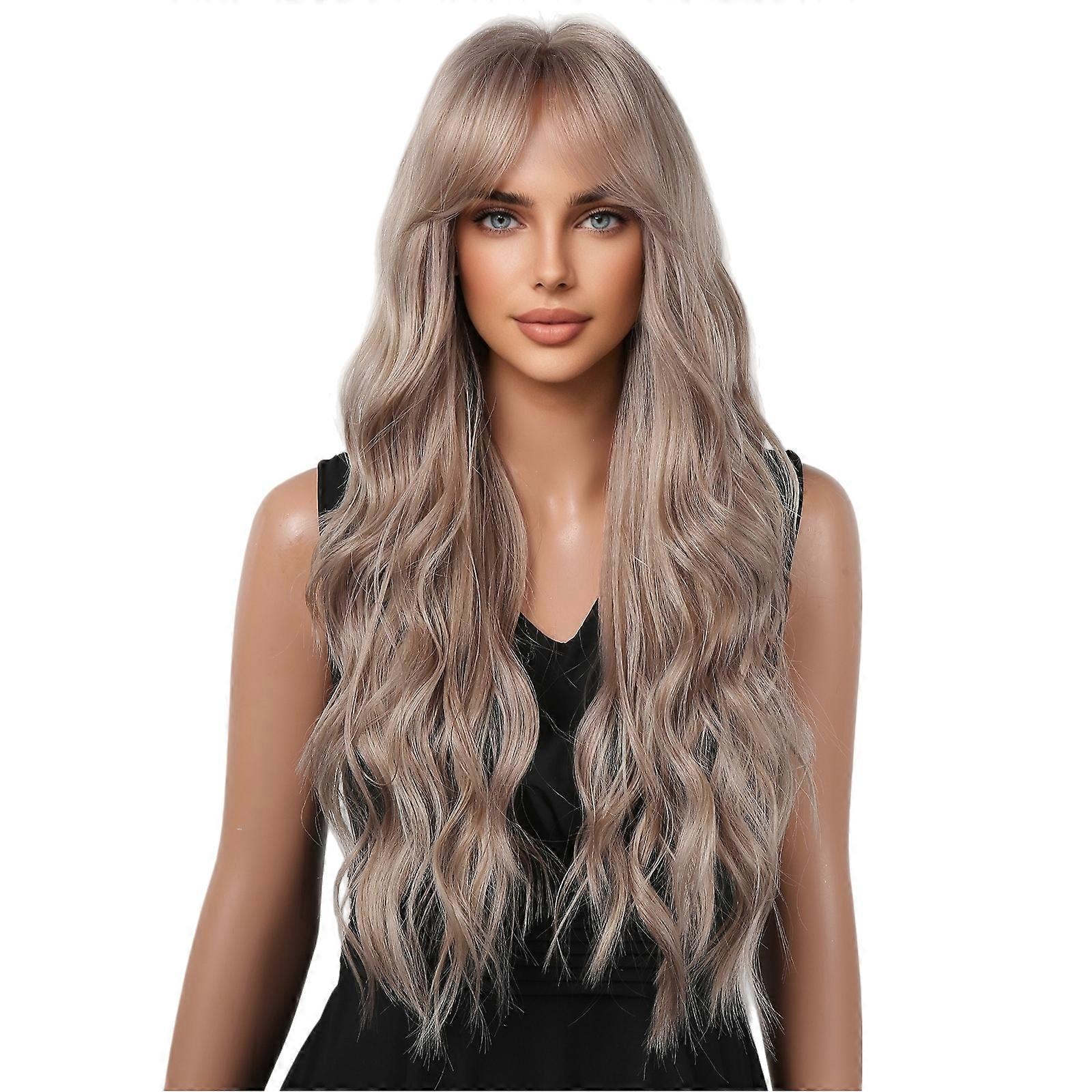 Machine-Made Long Curly Wig – Soft, Heat-Resistant Synthetic Fiber for Effortless Glam