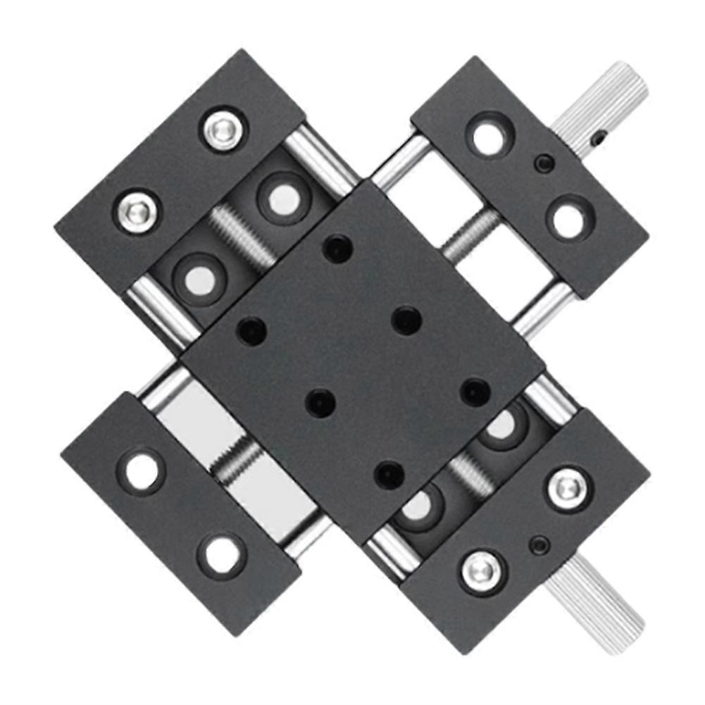 XY Axis Heavy Linear Optical Axis Guide Rod Screw Adjustment Cross Table Small Manual Fine-Tuning Slide DXY40-20
