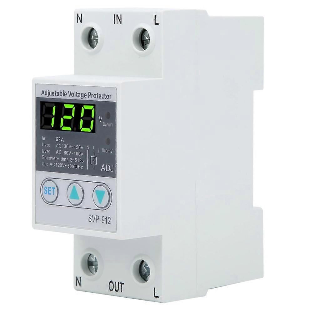 SVP912 80A 120V AC Adjustable Self Recovery Under Voltage Current Protector Voltage Automatic Reset Protection