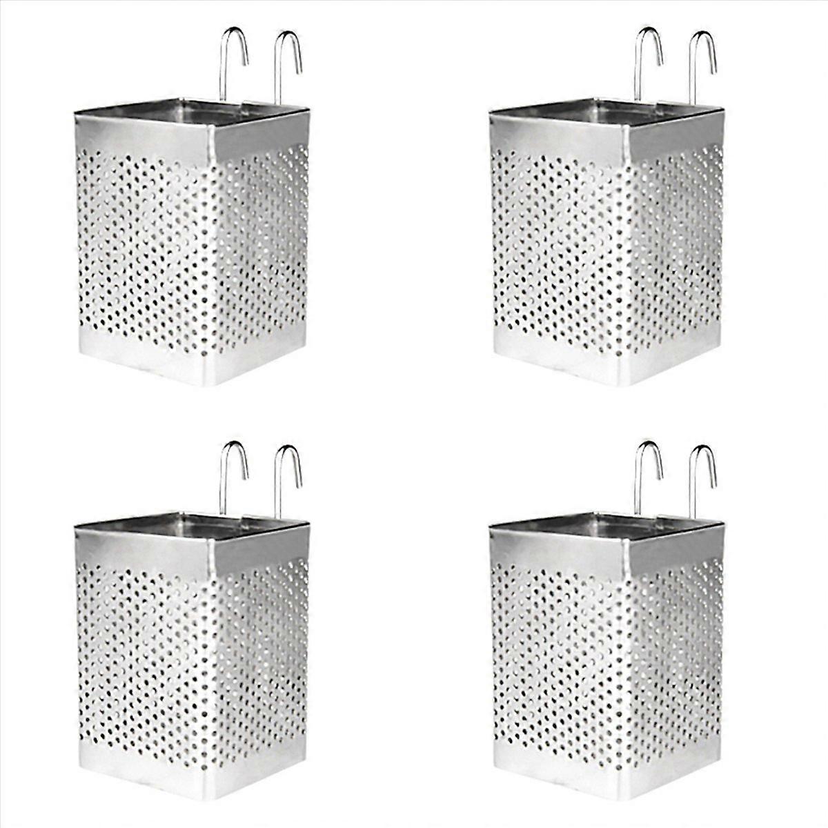 Stainless Steel Tableware Drainer with Hooks Kitchen Utensil(B)