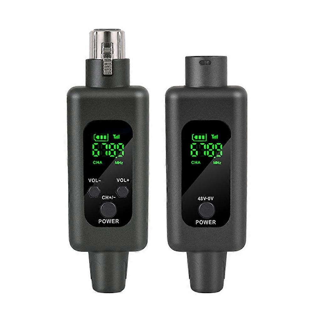 2.4G Wireless Microphone System XLR Mic Converter Adapter UHF Automatic Transmitter for Wired Dynamic Microphone 48v