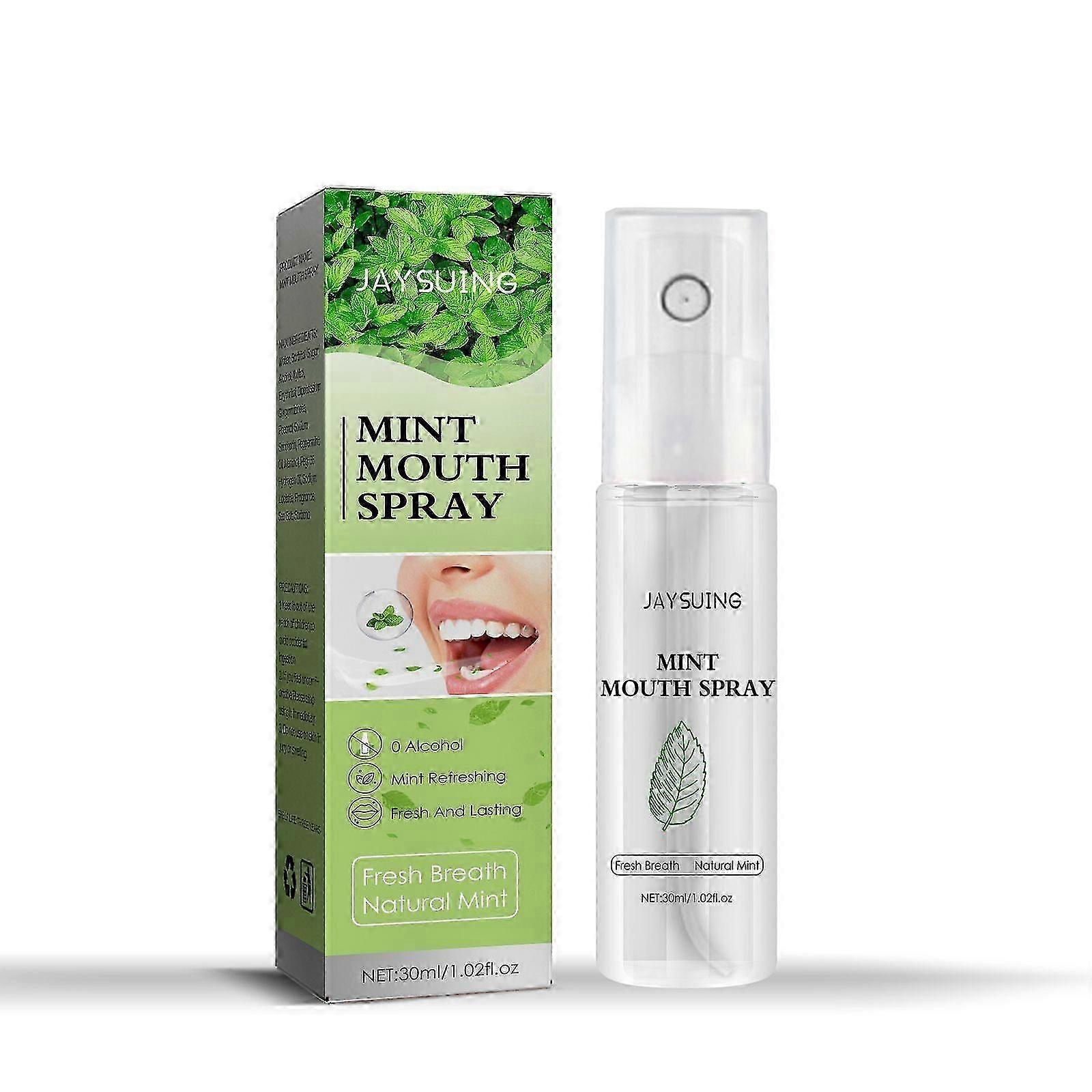 Minty Breath Freshener Spray - Portable 30ml Odor Remover with Long-Lasting Fragrance, Gentle Oral Bacteria Inhibition, Easy to Use, Perfect for On-th