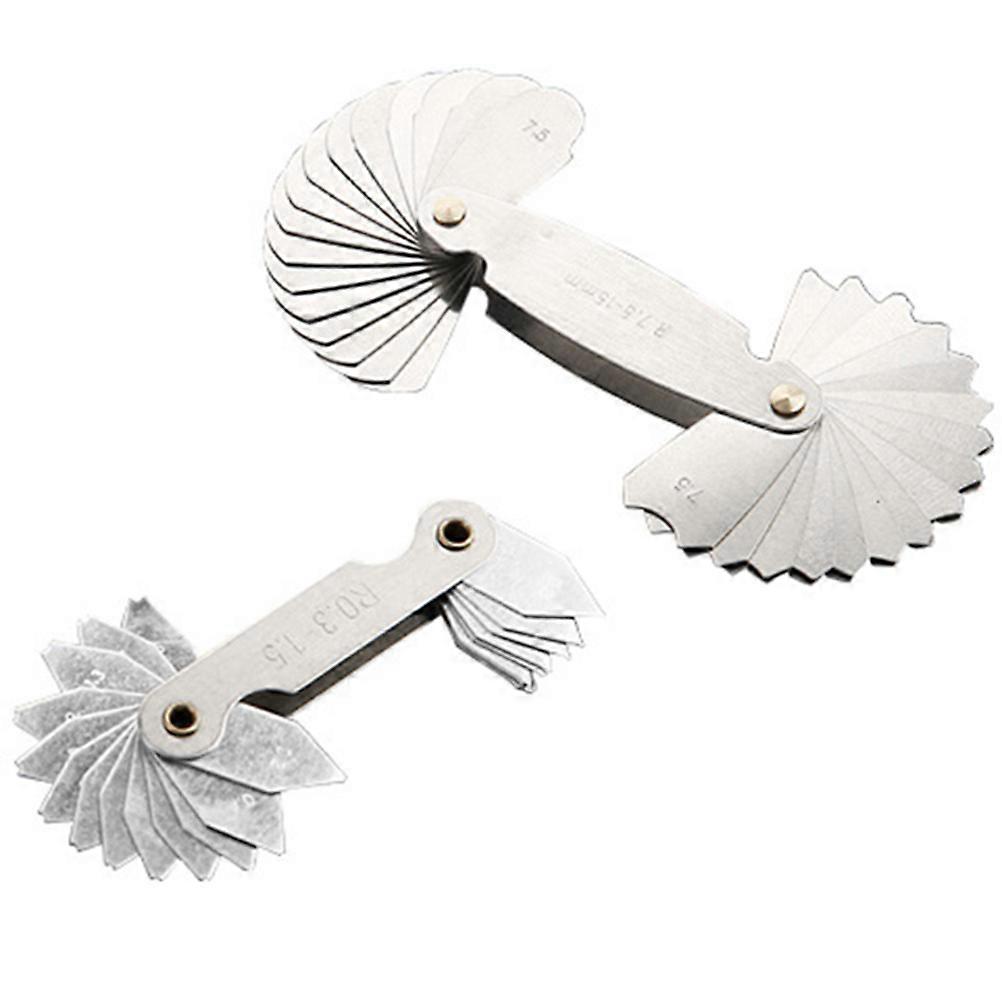 2pcs Radius Gauge Stainless Steel Assorted Convex Arc Measuring Tool Supply