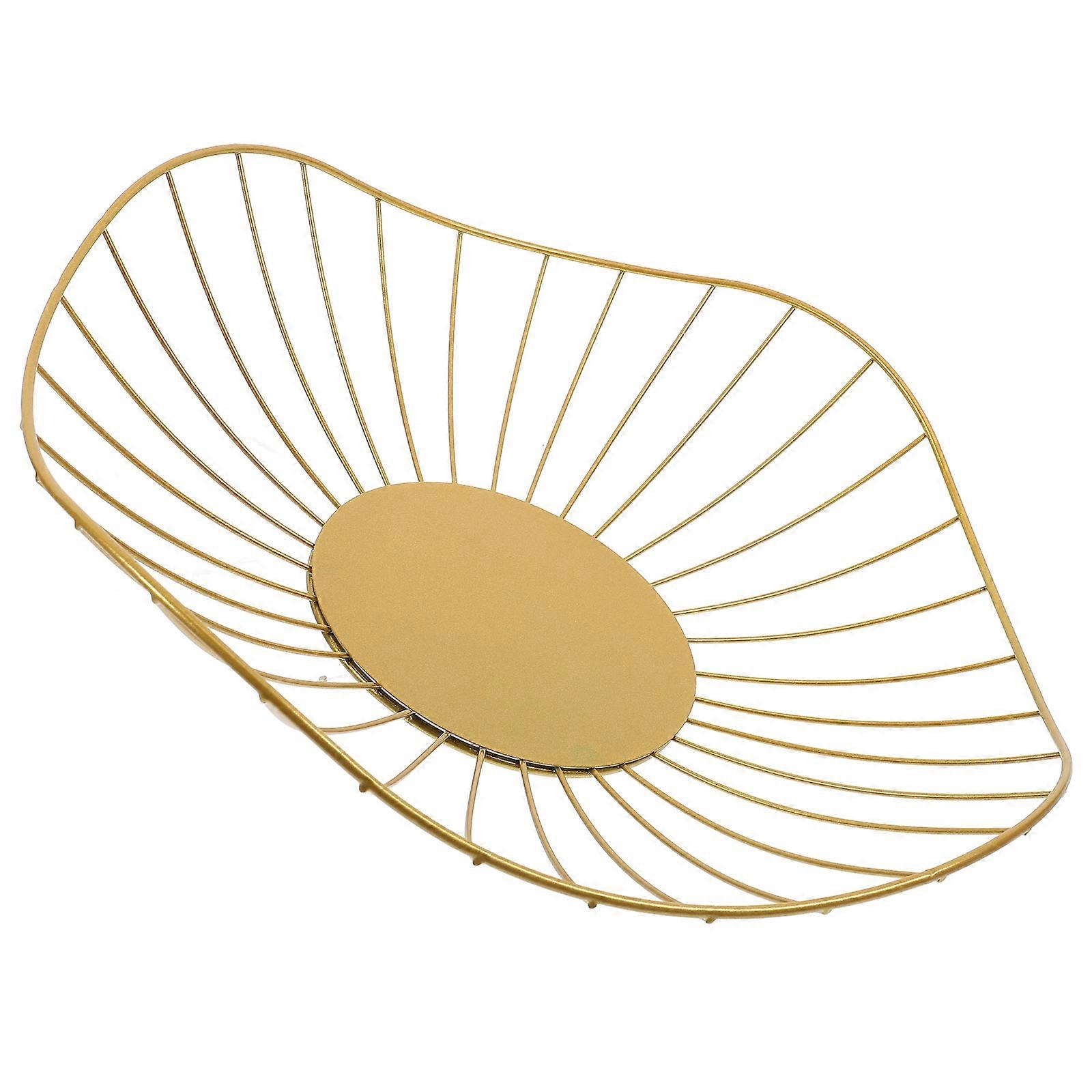 Golden Metal Fruit Basket Wire Container for Decoration Use