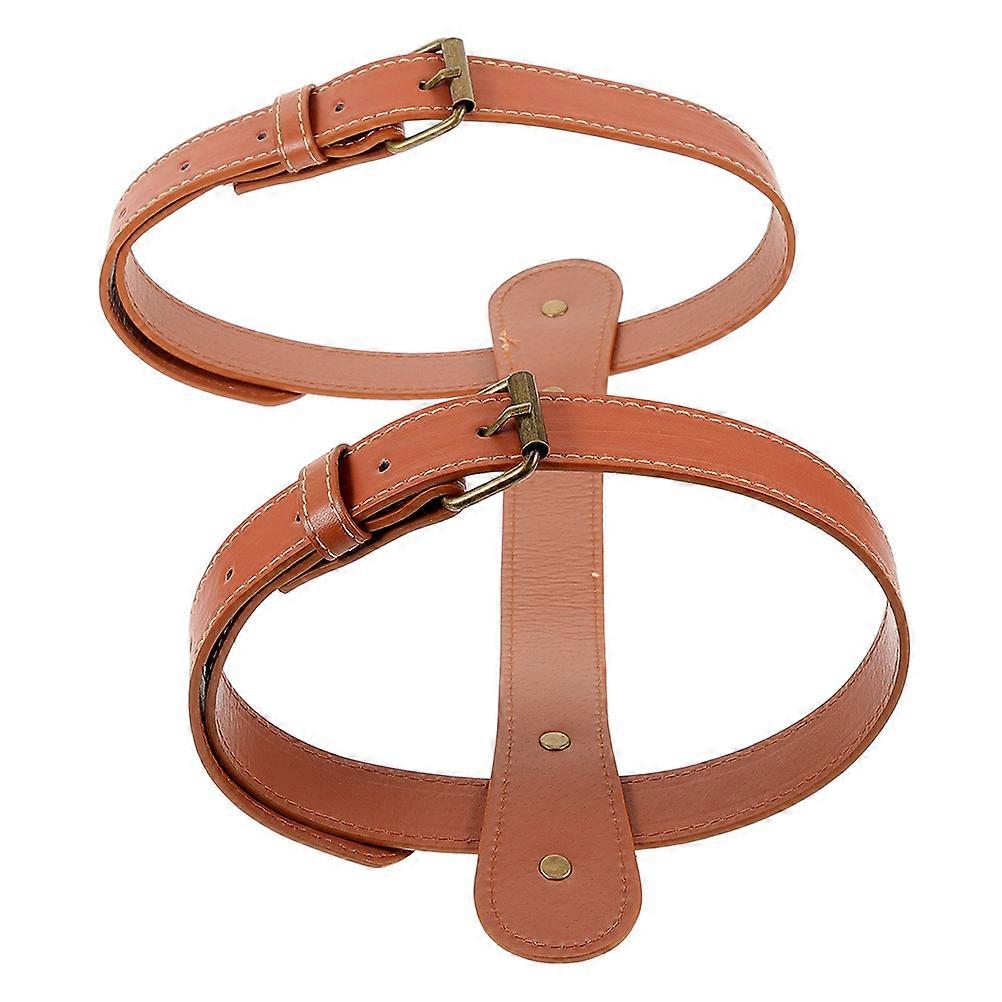 Durable Brown PU Bind Strap for Picnic Blanket Carrying Use 1 Strap