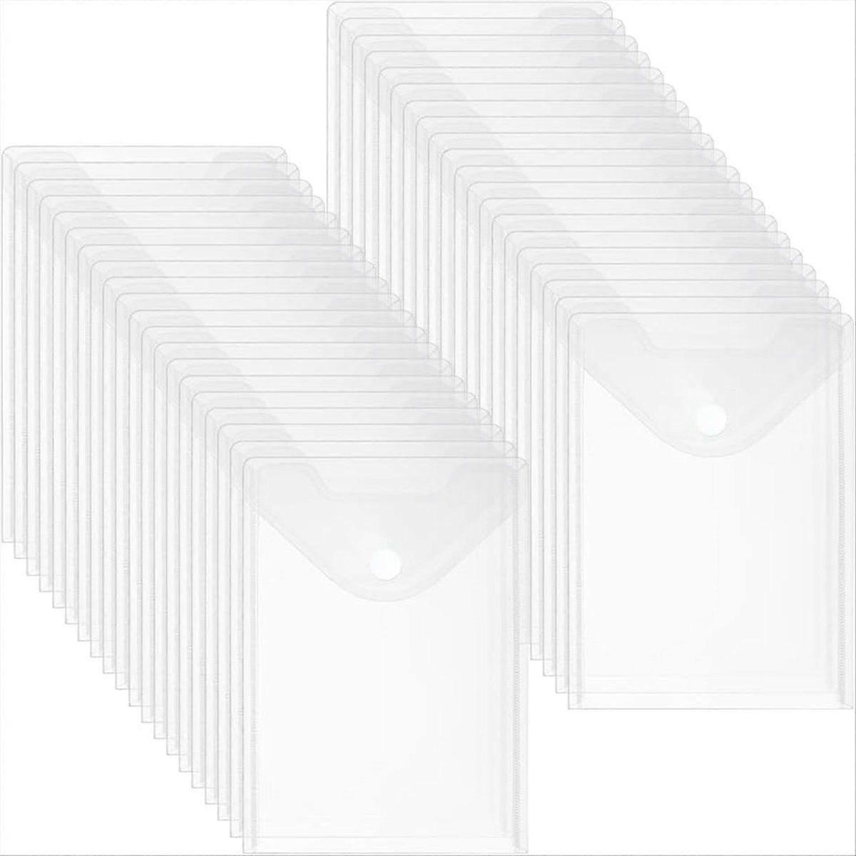 96 Pack Plastic Envelopes, 7 X 10 File Envelope with Hook & Loop Closure Storage Bags A5 Clear File