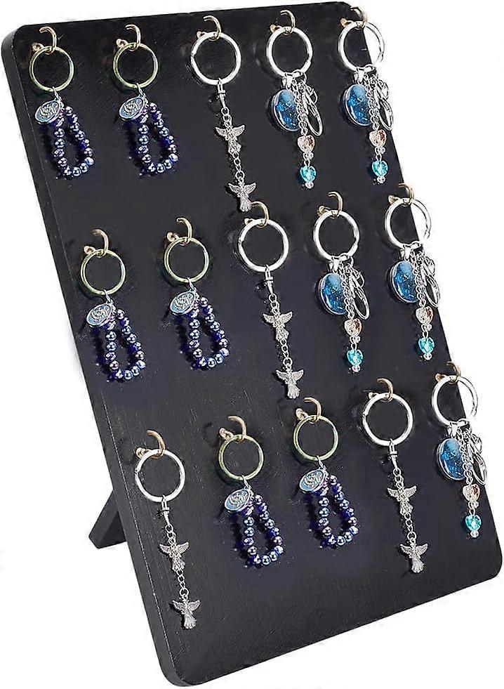 Wooden Jewelry Display Stand with 15 hooks Earring Display Stands for Selling 3 Tier 15 Hooks Jewelry Display for Necklaces Bracelets Earring and Keyc