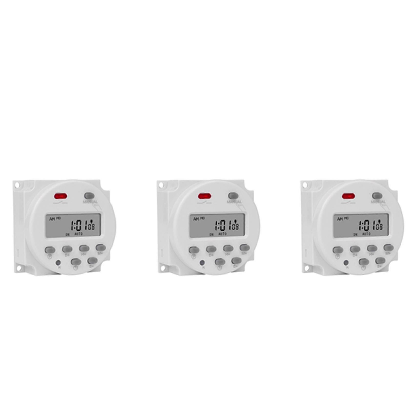 3X SINOTIMER 1 Second Interval 220V Digital LCD Timer Switch 7 Days Weekly Programmable Time Relay Programmer CN101S