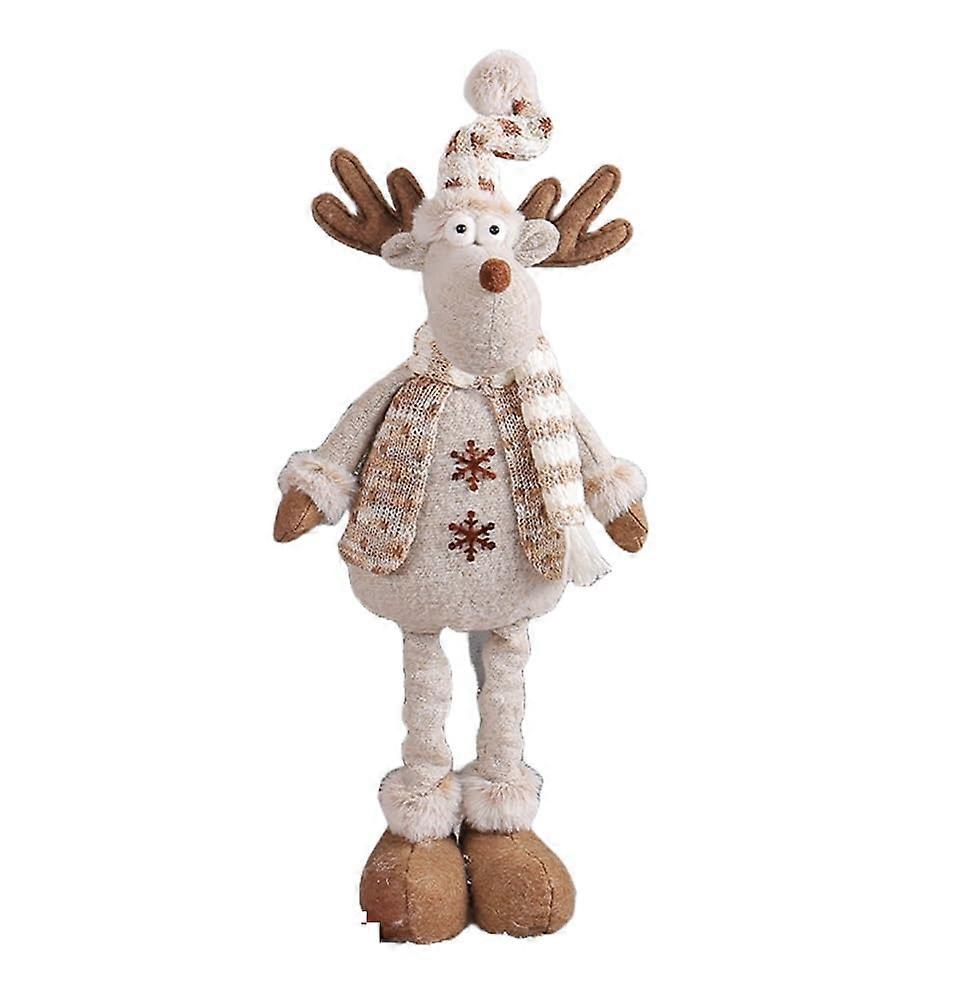 Christmas Gnome Decorations 60cm Handmade Elk Plush with Adjustable Spring Legs Nordic Ornament
