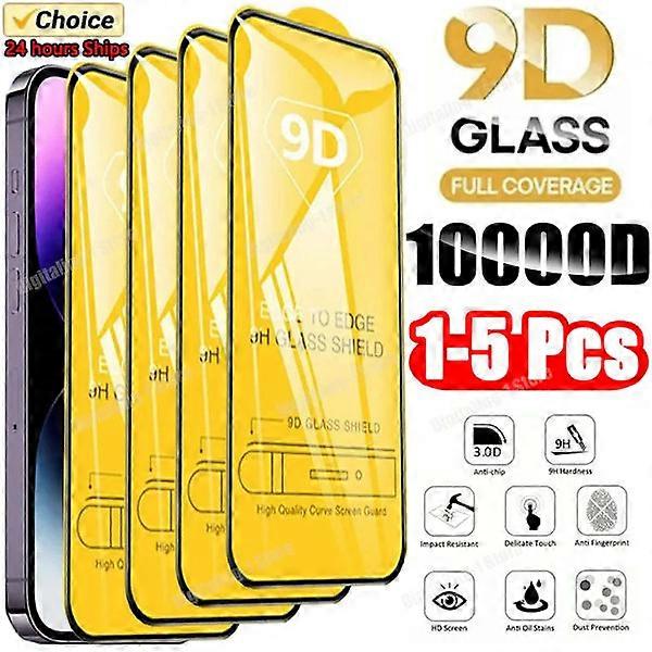 3 PCS 9D Tempered Glass Screen Protector Compatible with iPhone 15 14 13 12 11 Pro Max X XR XS 7 8 Plus