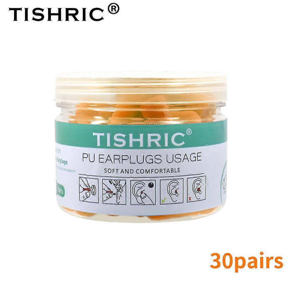 TISHRIC 30/60 pairs Ear Plugs Noise Cancelling 35.5db Soft Foam EarPlugs Anti-noise sleeping For Travel Study Noise Reduction