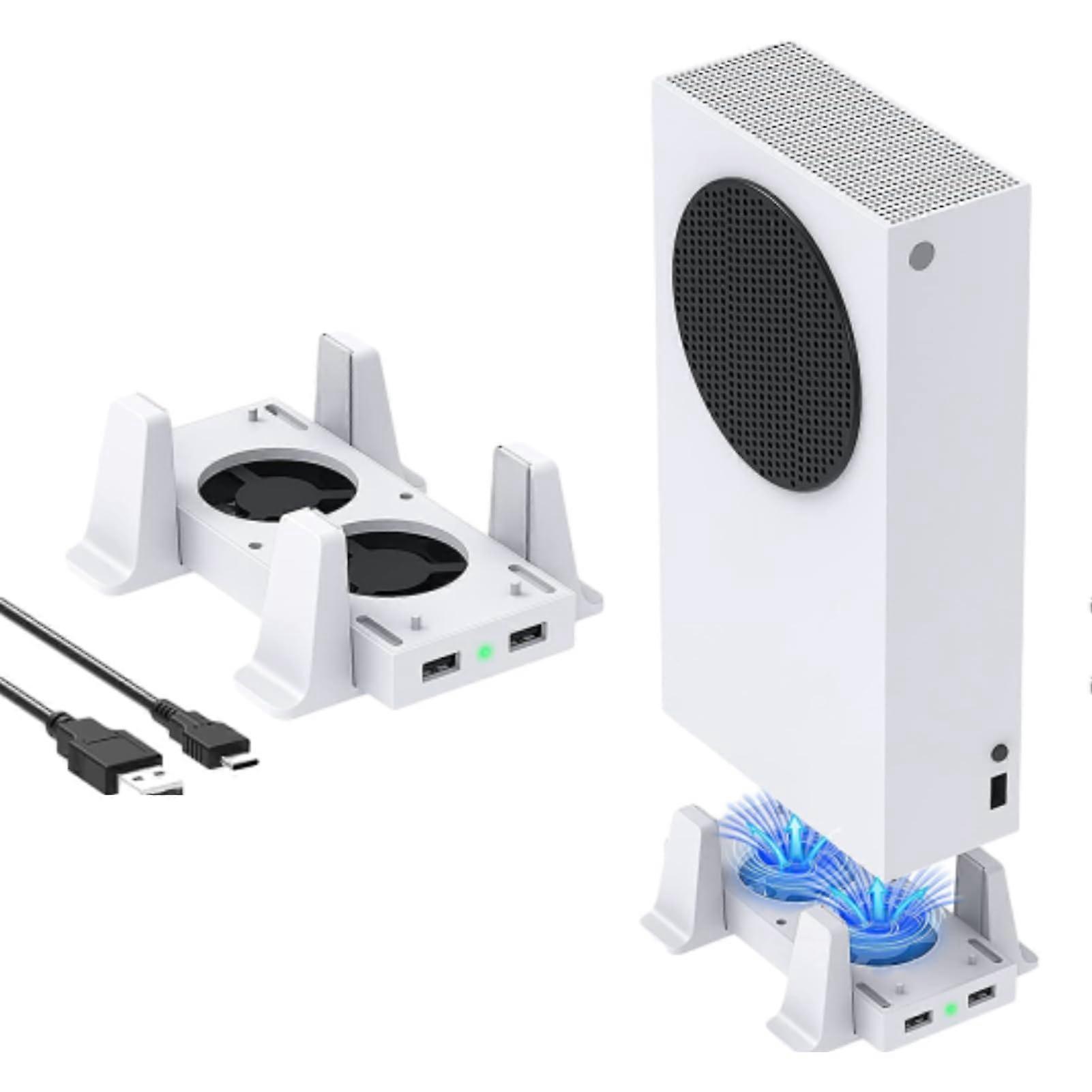 Cooling Fan for Xbox Series S with 2 USB Ports, 3Speed Control, Dual Mount Modes and LED Indicators