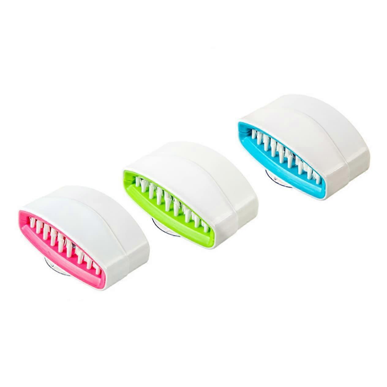 Kitchen Cleaning Brush Set with Removable Head and Strong Suction Base for Utensils and Vegetables