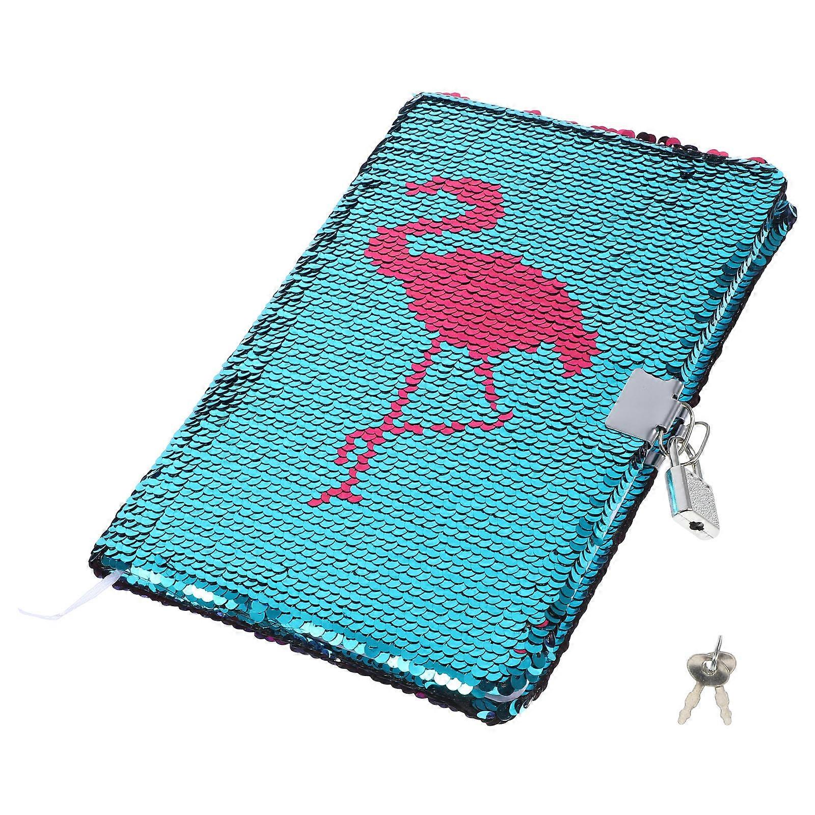 Sequin Notebook Flamingo Lockable Notebook for Writing 1 Portable Notepad