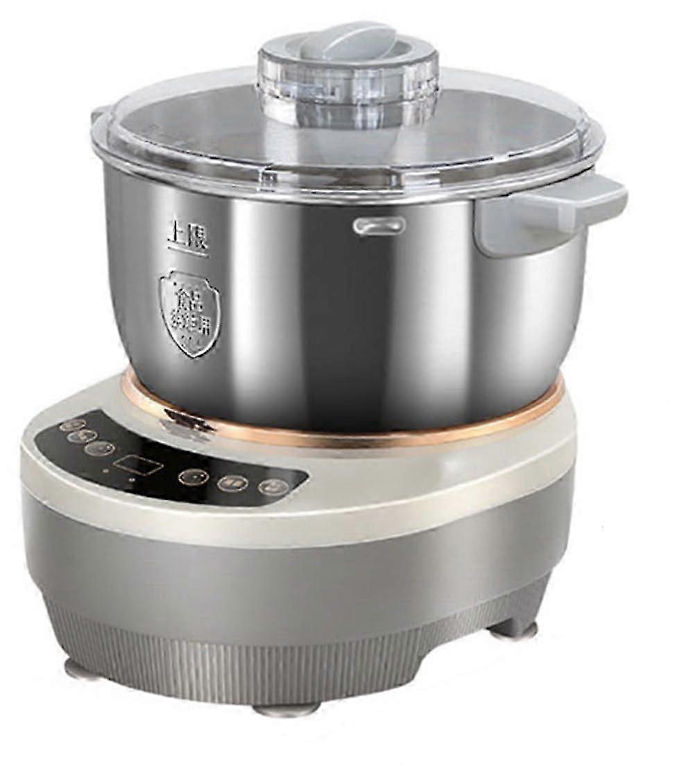 Professional 5-Liter Mixer With Fermentation Function, Stainless Steel Dough Mixer, Microcomputer Timing, Touch Panel, 7L Gray