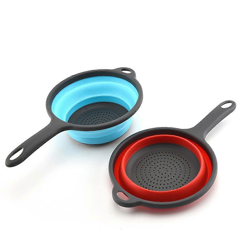 Drainage Basket Kitchen Folding Silicone Basket 2Pcs for Vegetable Cleaning