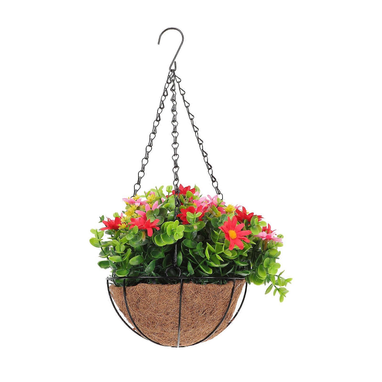 Artificial Hanging Flower Basket Plastic Planter for Home Decor