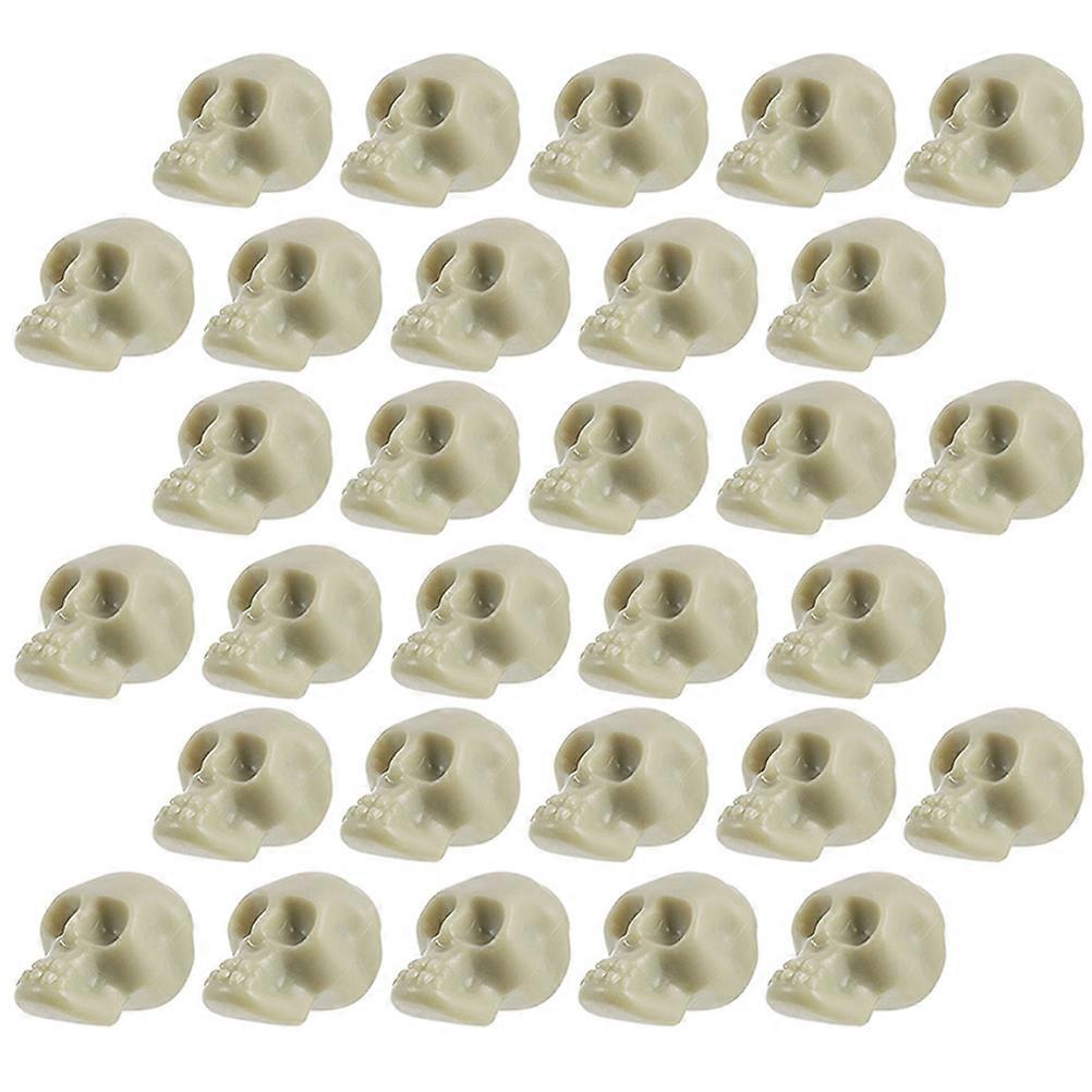 White Skeleton Head Mini Skulls for Halloween Decor with 50Pcs Set