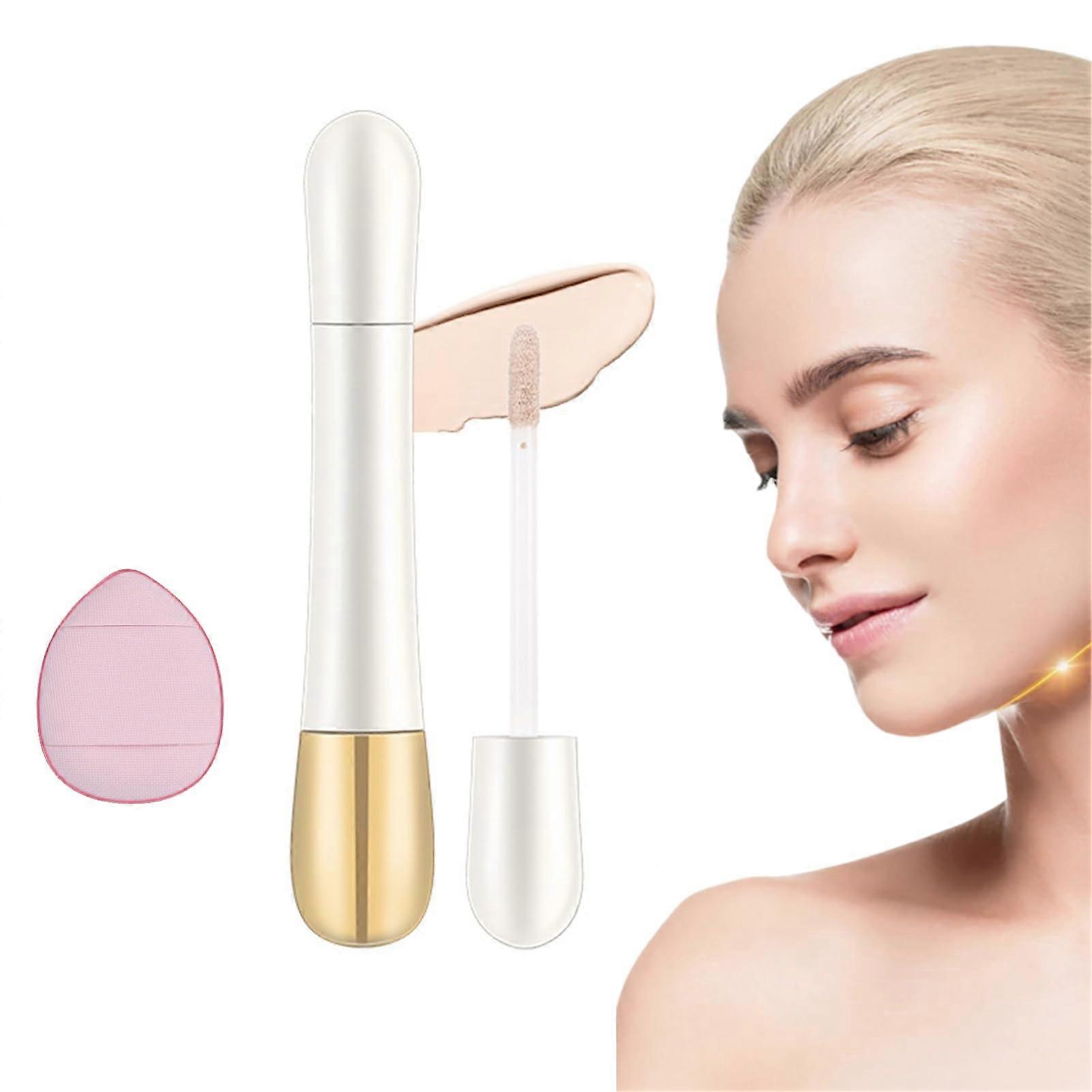 2 in 1 Foundation Stick and Concealer,  Coverage Matte, Waterproof with Builtin Brush, Ivory White