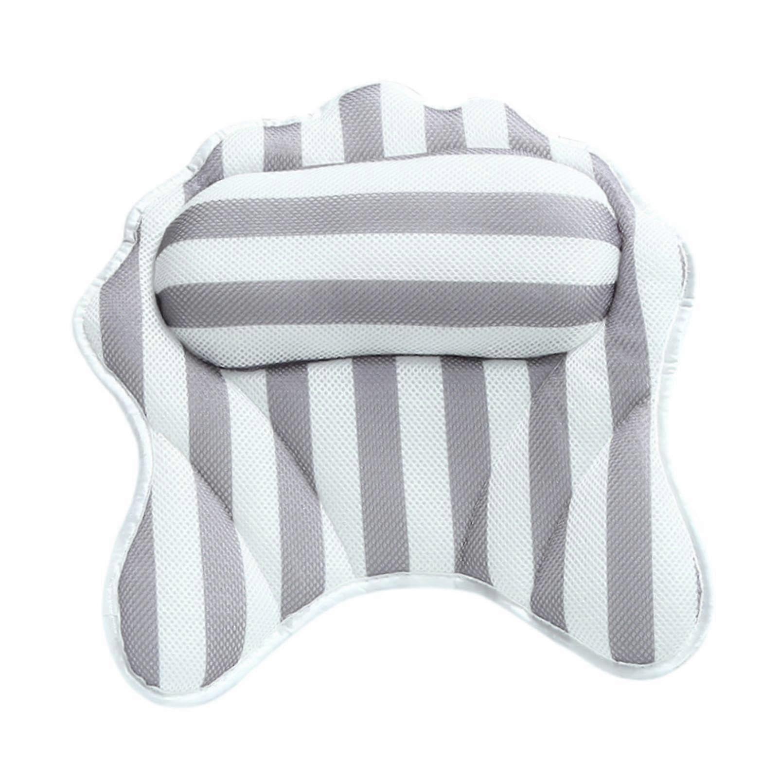 Bath Pillow with Ergonomic Neck Support and Secure Suction Cups for Tub Spa and Pool